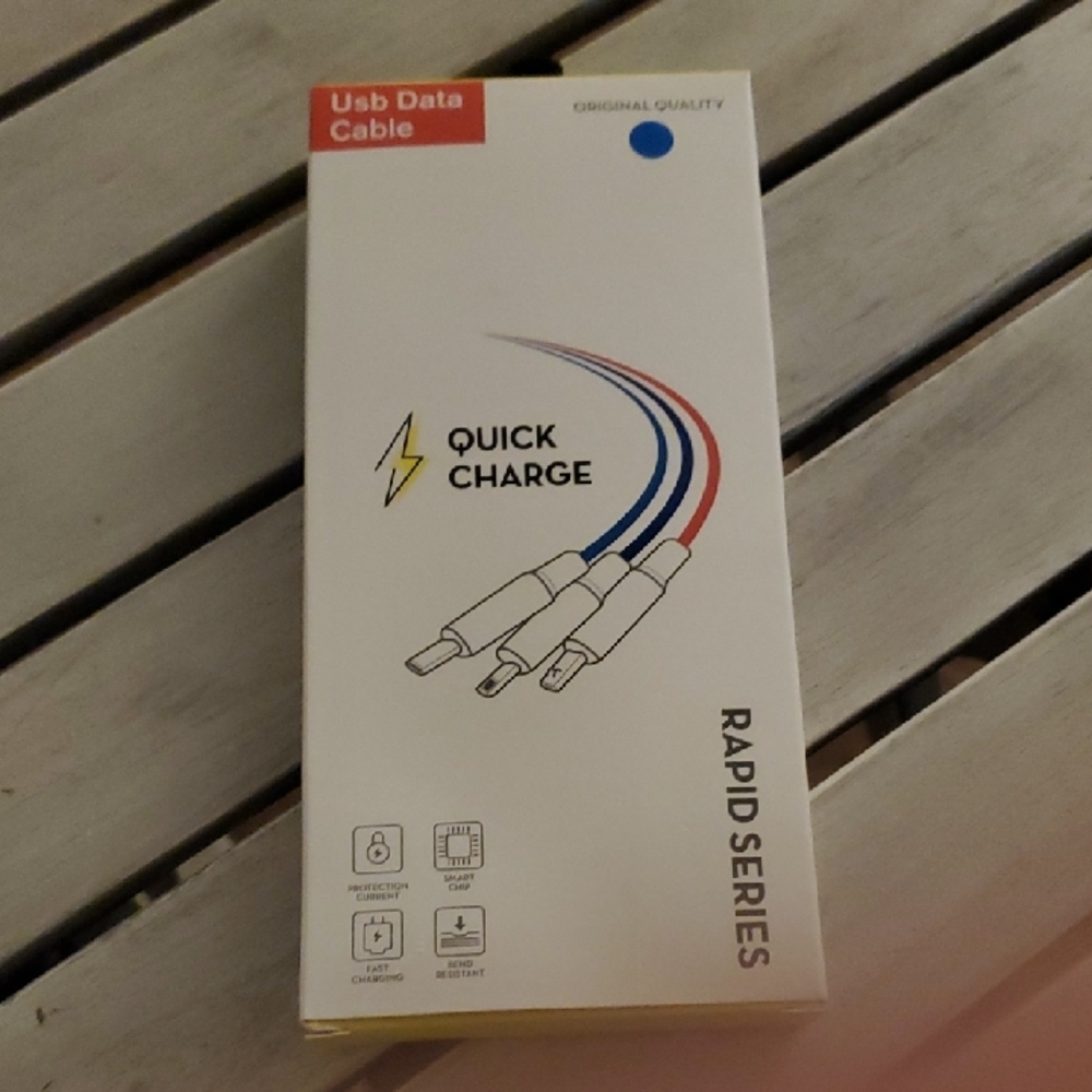 Quick Charge Rapid Series USB Data Cable - Blue/Red/Black